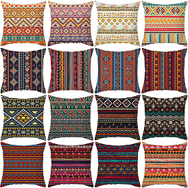 Boho Colorful Geometric Pattern Peach Skin Pillowcase Ethnic Vintage Pillowcase Cushion