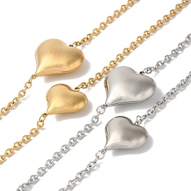 Titanium Steel Heart Link Chain Necklaces for Women