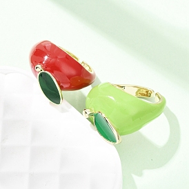 Латунные эмалевые манжеты для женщин, яблоко