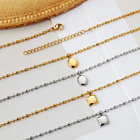 304 Подвески-колье из полированной нержавеющей стали овальной и квадратной формы для женщин