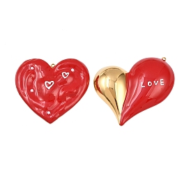 304 эмаль нержавеющей стали большие кулоны, сердце, золотые