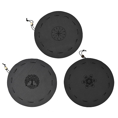 Мешочки для игральных костей из искусственной кожи в стиле викингов с завязками, темно-серый