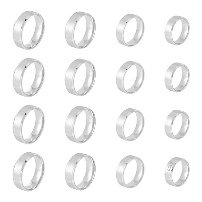 16 шт. 4 размер 201 простые кольца из нержавеющей стали для мужчин и женщин