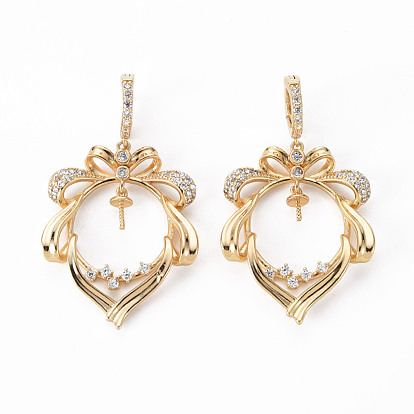 Латунная микропаве из прозрачного кубического циркония, для полуразрушенной бусины, без никеля 