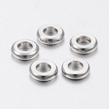 Ion Plating(IP) 304 Stainless Steel Beads, Flat Round