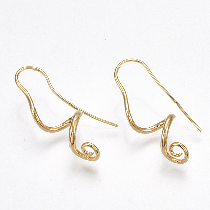 Brass Earrings, Nickel Free, Real 18K Gold Plated