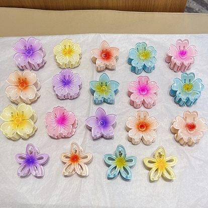 Цветочные пластиковые заколки для волос с когтями, аксессуары для волос для женщин и девочек