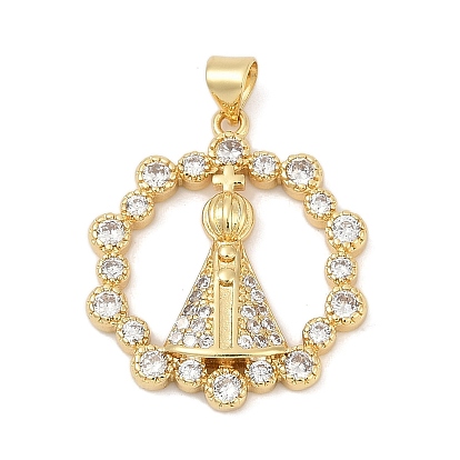 Подвески из латуни с прозрачным фианитом Nossa senhora aparecida, девственные прелести, стойки покрытие, без кадмия и без свинца, долговечный