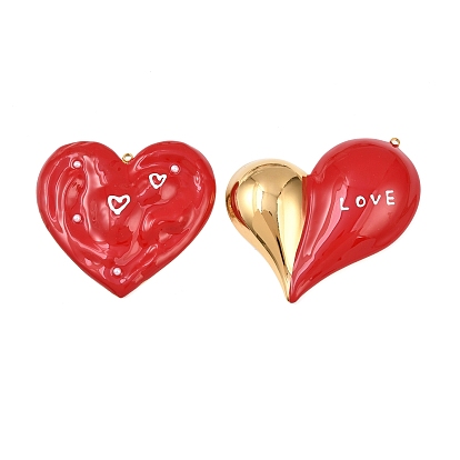 304 эмаль нержавеющей стали большие кулоны, сердце, золотые