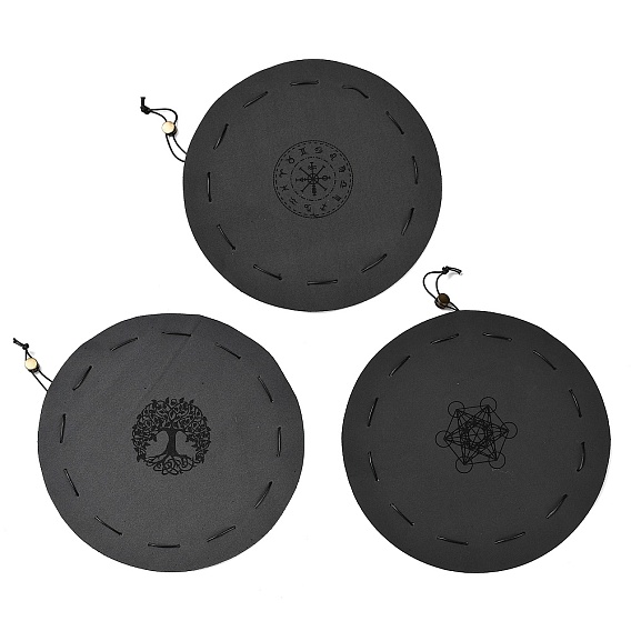 Мешочки для игральных костей из искусственной кожи в стиле викингов с завязками, темно-серый