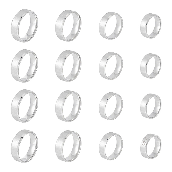 16 шт. 4 размер 201 простые кольца из нержавеющей стали для мужчин и женщин