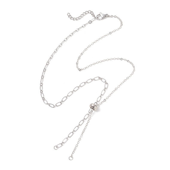 Изготовление колье с цепочкой из латуни, смешанной конструкции, с застежкой-слайдером