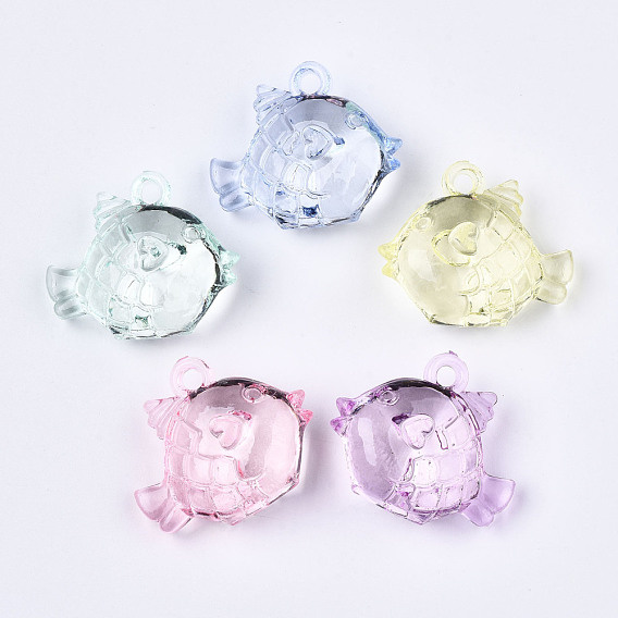 Transparent Acrylic Pendants, Fish