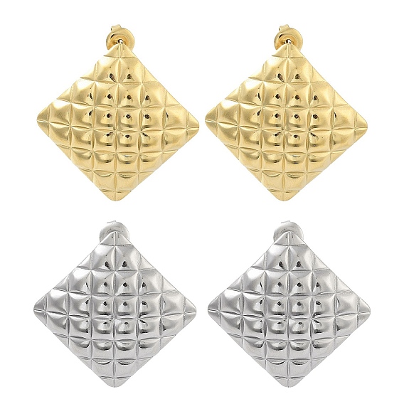 304 из нержавеющей стали серьги, ромб