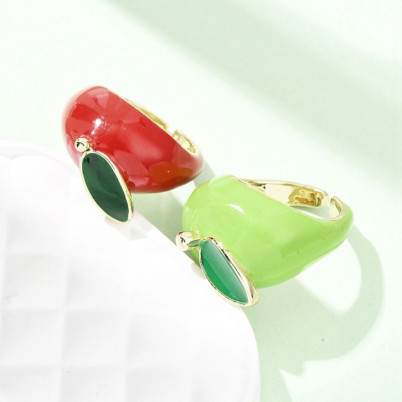 Латунные эмалевые манжеты для женщин, яблоко