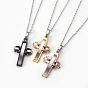 304 Stainless Steel Pendant Necklaces, with Lobster Claw Clasps, Cross