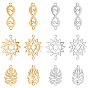 12Pcs 6 Style 201 Stainless Steel Links Connectors, Cut, Leaf & Sun & Infinity