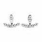 304 Stainless Steel Beaded Horizontal Bar Stud Earrings, Front Back Stud Earrings for Women