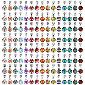 100Pcs Alloy European Dangle Charms, with 304 Stainless Steel Pendants, Flat Round with  Pattern Charms, Antique Silver