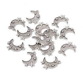 Pendentifs en alliage de style tibétain, lune avec étoile