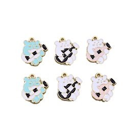 Подвески из эмали и сплава, панда с подвеской в виде гитары, золотой свет