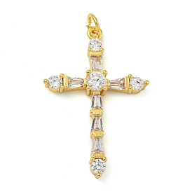 Покрытие стойки латунь микропаве прозрачные подвески из кубического циркония, с целью перехода в кольце, без свинца и без кадмия, долговечный, крестик
