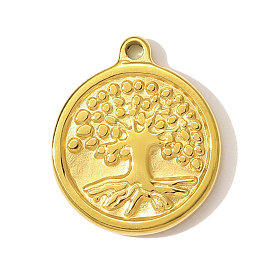 304 подвески из нержавеющей стали, круглые с деревом, ионное покрытие (ip)