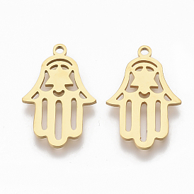 201 подвески из нержавеющей стали, hamsa рука / рука fatima / рука miriam