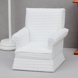 Wood & Fabric Armchair Sofa Miniature Ornaments, Micro Landscape Home Dollhouse Accessories, Pretending Prop Decorations