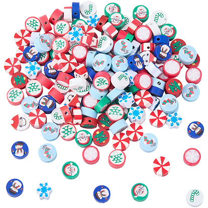 200 шт 10 стили рождественская тема бусины из полимерной глины ручной работы, разнообразные