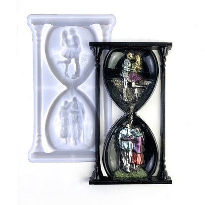 Moule de statue en silicone pour couple, présentoir en forme de verre de sable pour la saint-valentin, décoration à faire soi-même, Moules de moulage en résine pour sculpture de portrait, pour la résine UV, fabrication artisanale de résine époxy