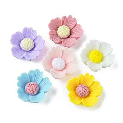 Opaque Resin Cabochons, Flower