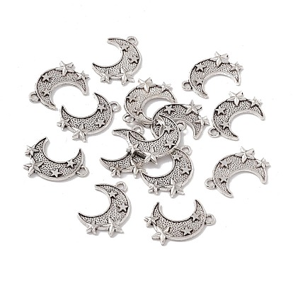 Pendentifs en alliage de style tibétain, lune avec étoile