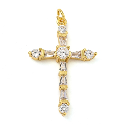 Покрытие стойки латунь микропаве прозрачные подвески из кубического циркония, с целью перехода в кольце, без свинца и без кадмия, долговечный, крестик