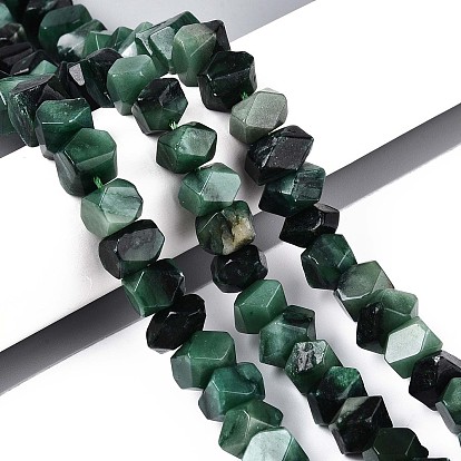 Бусины из натурального фуксита, самородки, граненые