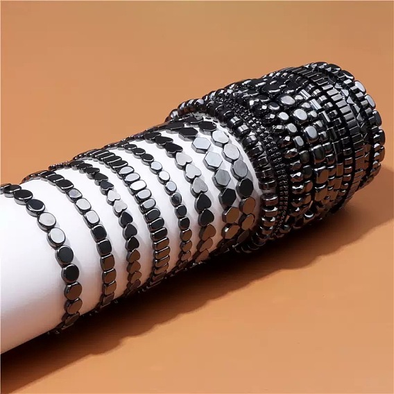 Браслеты из синтетических немагнитных гематитовых бусин для мужчин