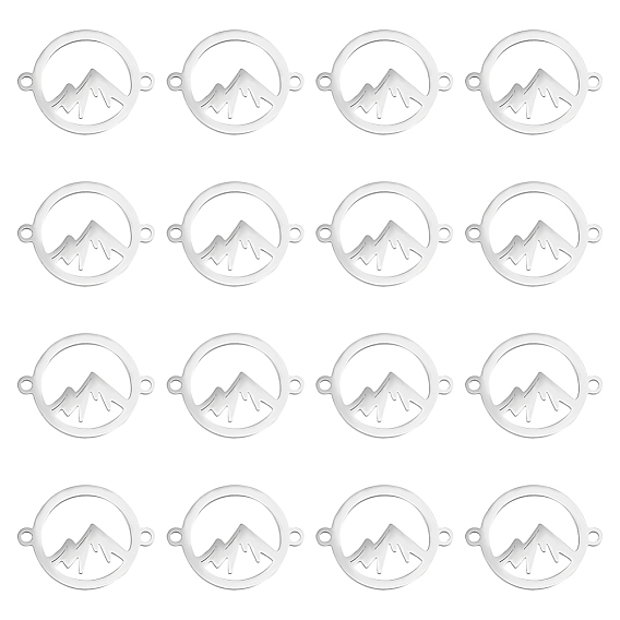 16шт. лазерная резка 201 подвески-соединители из нержавеющей стали, кольцо с горой