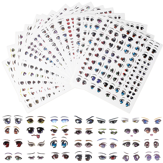 18 листы 18 стили узор глаз керамика глина вода переводная бумага, переводные декали под глазурью, для куклы своими руками