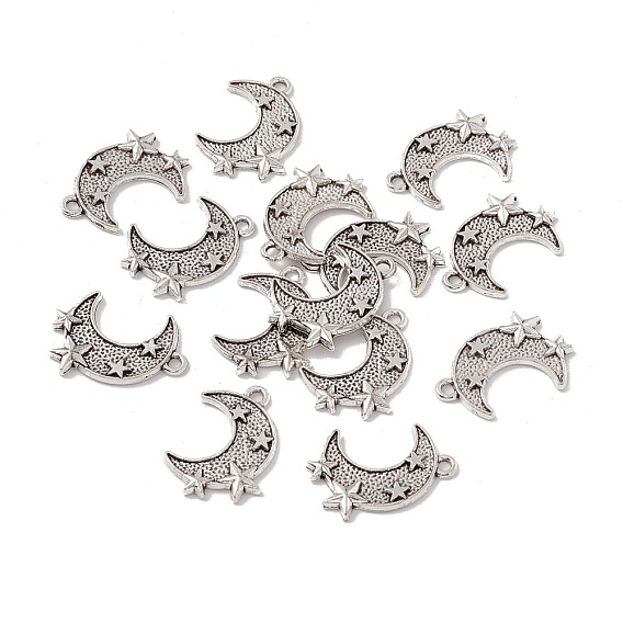 Tibetan Style Alloy Pendants, Moon with Star