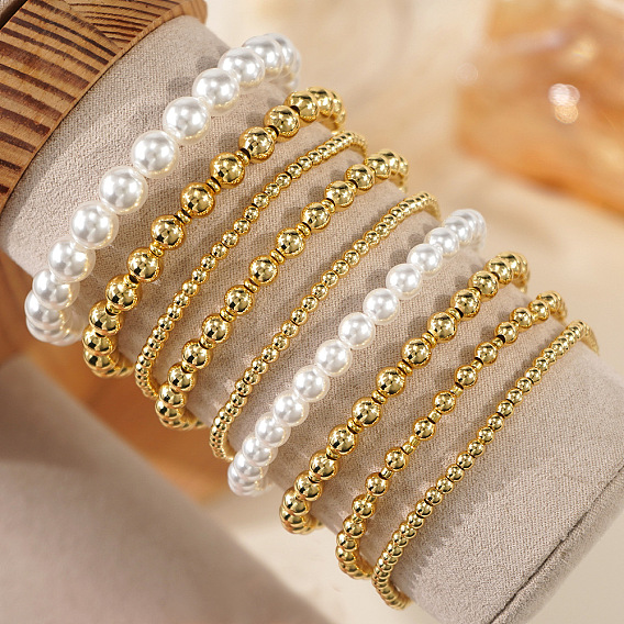 Круглые бусины эластичные браслеты для женщин