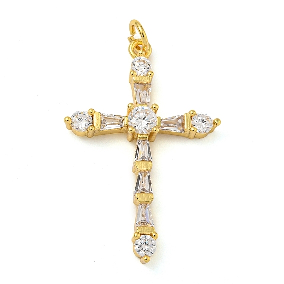 Покрытие стойки латунь микропаве прозрачные подвески из кубического циркония, с целью перехода в кольце, без свинца и без кадмия, долговечный, крестик