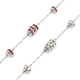 Стеклянные бусины ручной работы и цепочки из страз, для ожерелья браслеты решений, с 304 цепями из нержавеющей стали, пайки, с катушкой