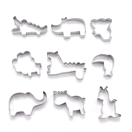 Stainless Steel Mixed Animal Shape Cookie Candy Food Cutters Molds, for DIY, Kitchen, Baking, Kids Birthday Party Supplies Favors