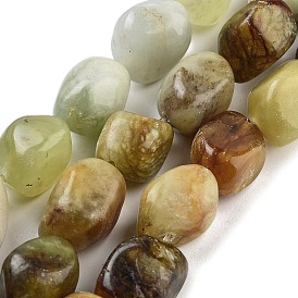 Natural Xiuyan Jade Beads Strands, Nuggets, Tumbled Stone