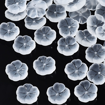 Transparent Frosted Glass Beads, Flower