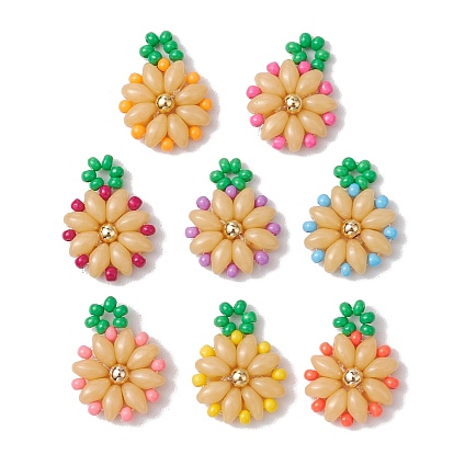 8шт 8 цвета бисер бисерные подвески, Подвеска цветок