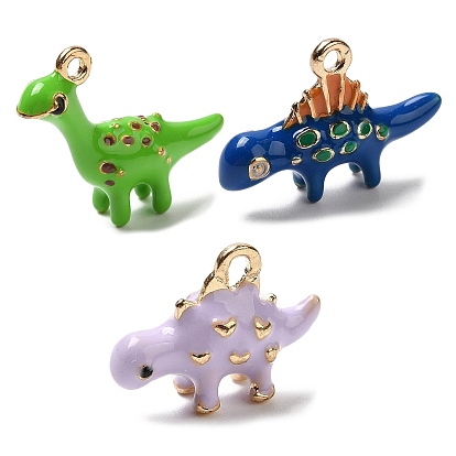 Подвески из эмали и сплава, золотые, очарование динозавра