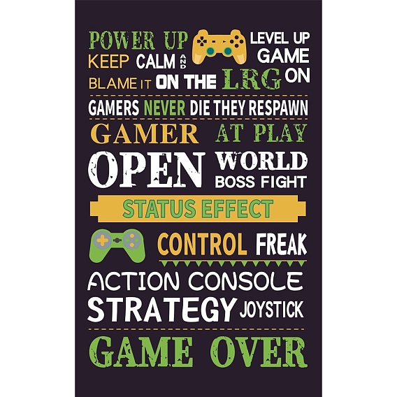 Картина из хлопка и льна, с рисунком слово, декоративные аксессуары, прямоугольные