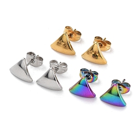 Ion Plating(IP) 304 Stainless Steel Triangle Ear Studs for Women