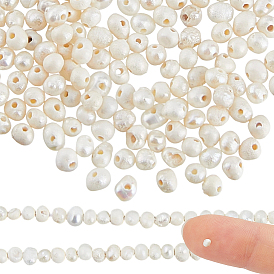 2 Strands Natural Cultured Freshwater Pearl Beads Strands, Potato